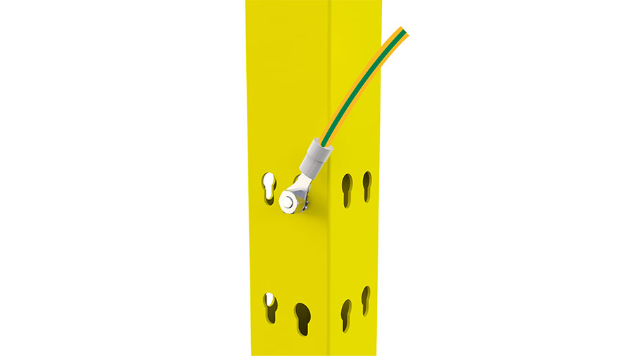 Equipotential bonding kit mounted on post