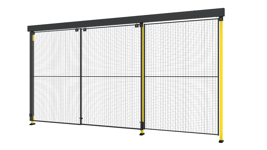 Dubbel teleskopskjutport med skena