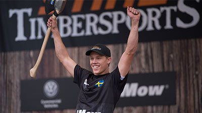 Ferry Svan juniorvärldsmästare i Timbersport