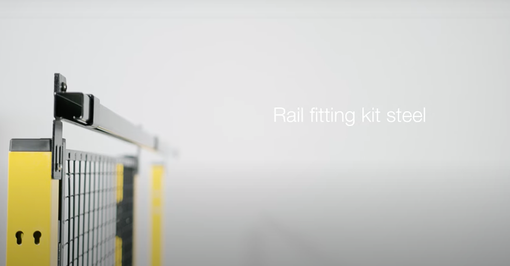 Montering med Axelents stålkit för skena till skjutportar