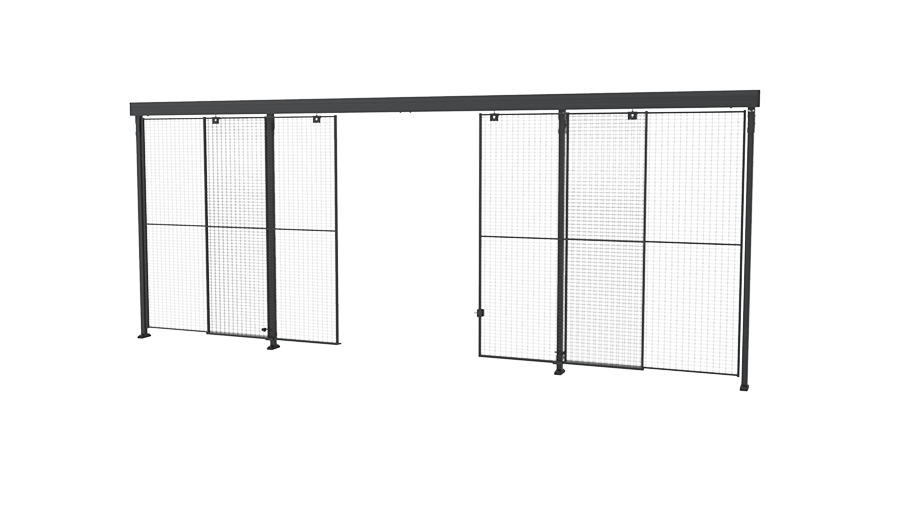 Dubbel skjutport med mittlåsning
