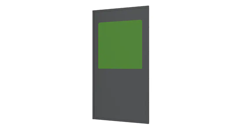Plåtpanel med fönster