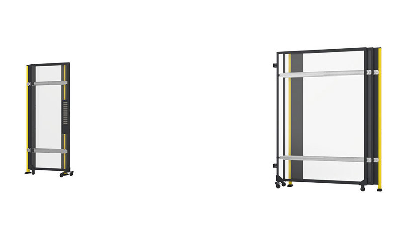 x-guard machine guarding sliding door without rail open