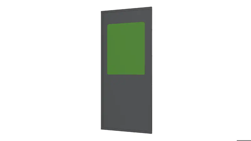 Plåtpanel med fönster